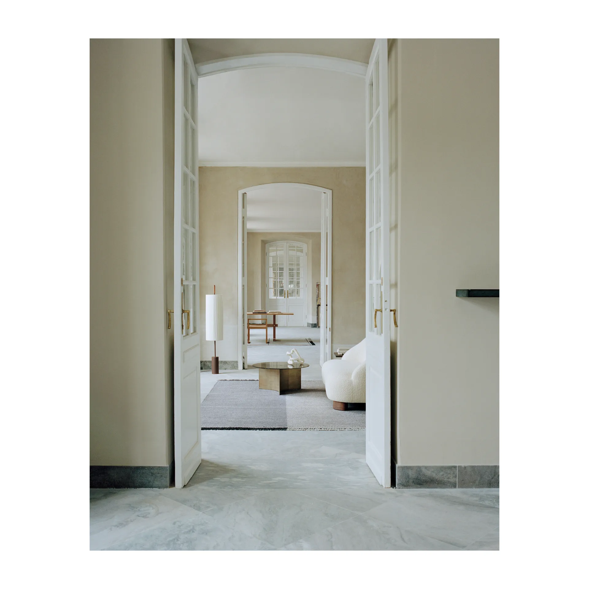 Mindful Soul Wollteppich 200 x 300cm, Stone-beige Linie Design