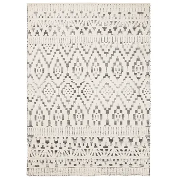 Zelbio Wollteppich 140 x 200cm - White-black - Linie Design