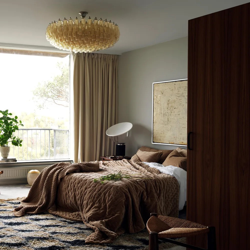 Paolo Gardine mit Bund, Cremebeige Linum