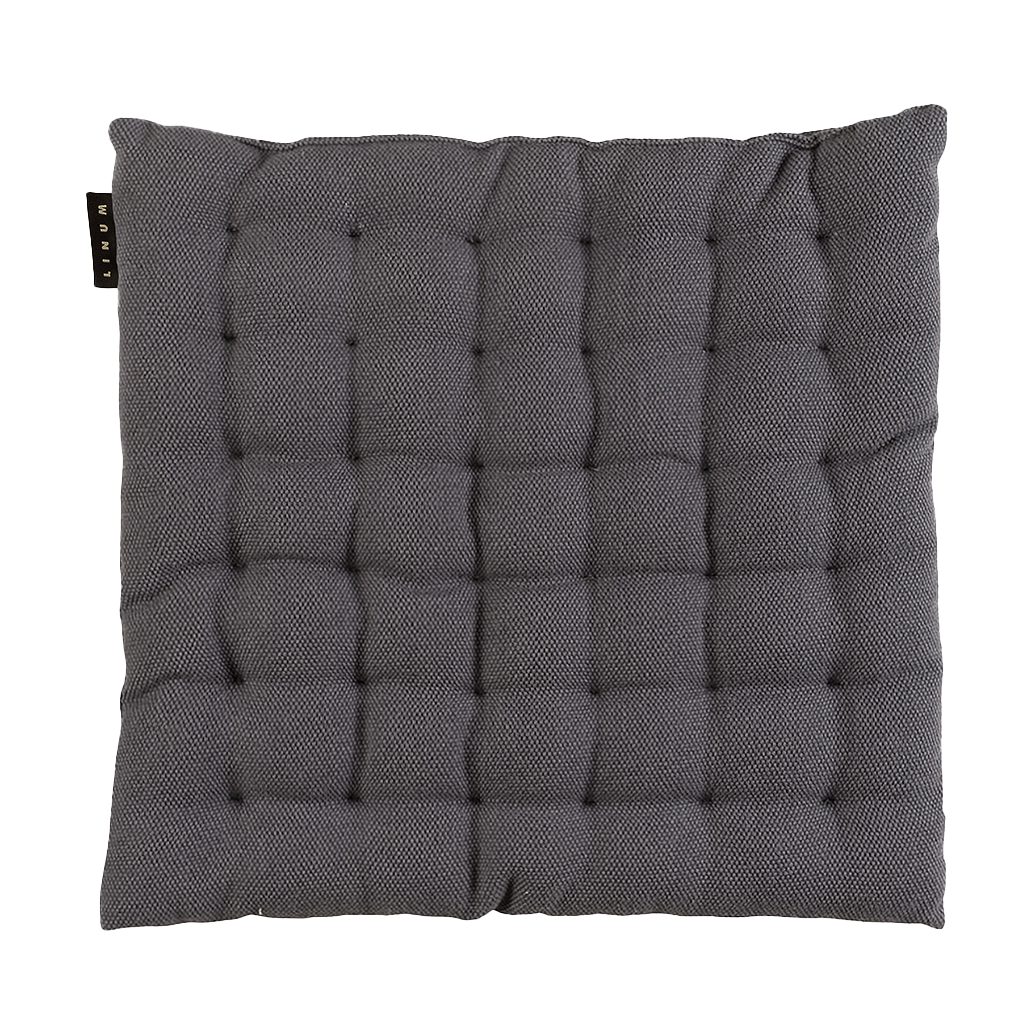 Linum Pepper Stuhlkissen 40 x 40cm Granitgrau | Skandinavisches Design | Sitzkissen & Stuhlkissen | Grau