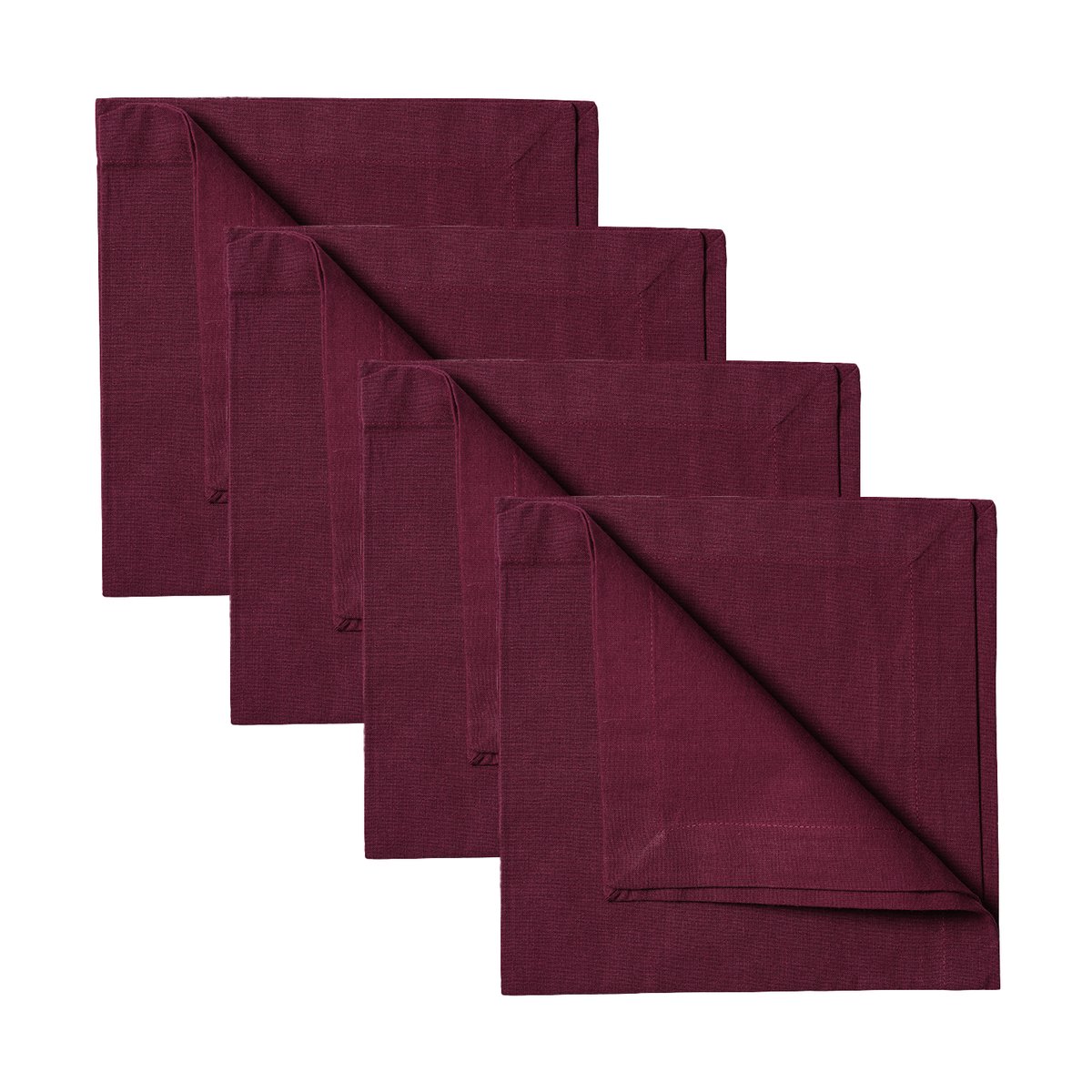 Linum Robert Serviette 4er Pack Burgunderrot | Skandinavisches Design | Stoffservietten | Rot