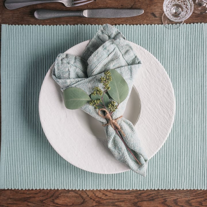 Uni Platzdecke 35 x 46cm 2er Pack, Eisgrün Linum