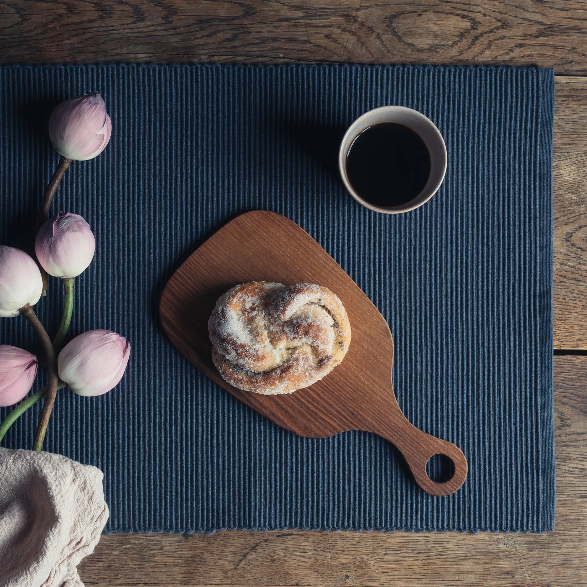 Uni Tischläufer 45x150 cm, Indigoblau Linum