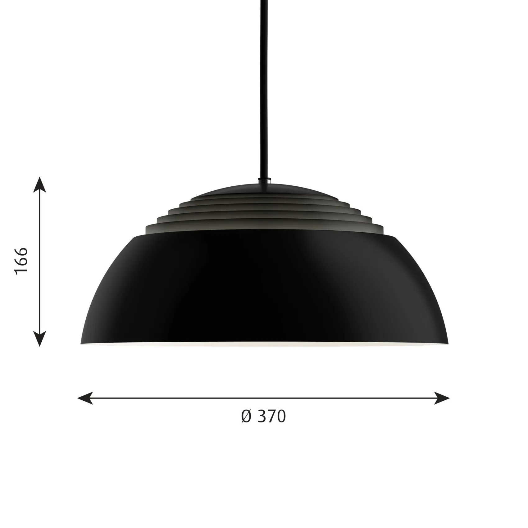 AJ Royal Pendelleuchte Ø37cm, Schwarz Louis Poulsen
