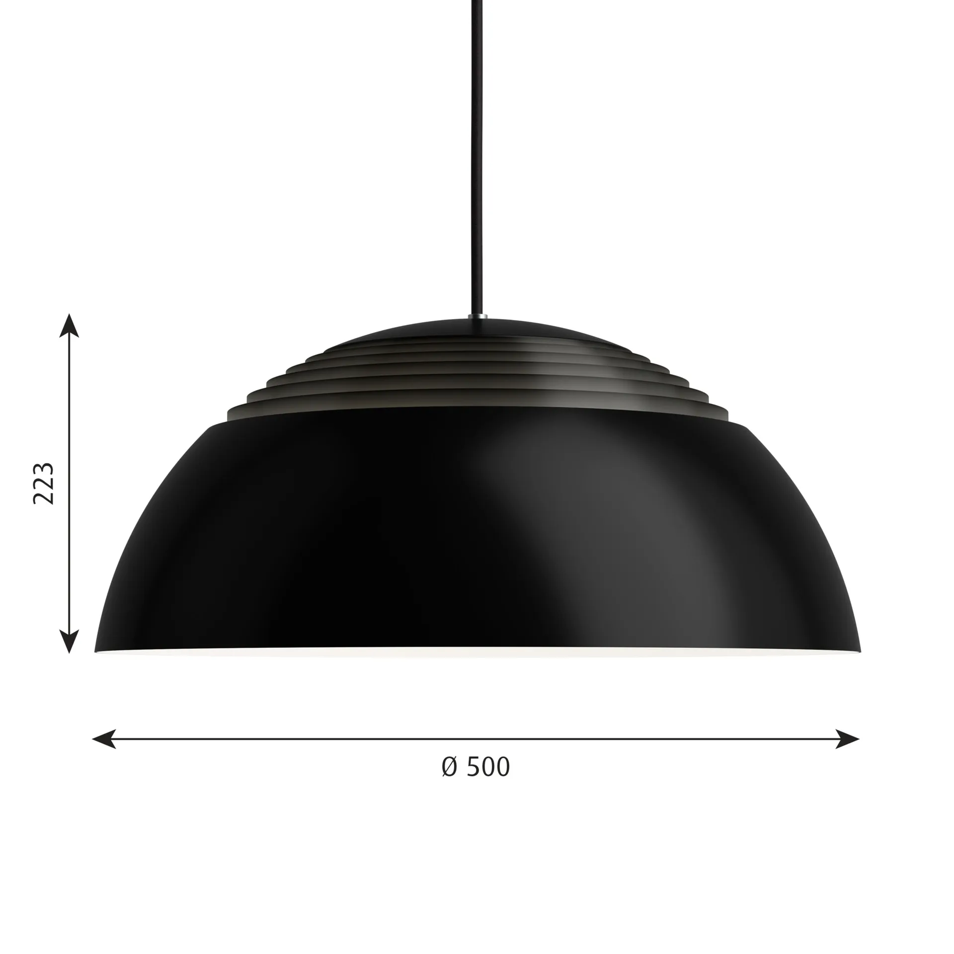 AJ Royal Pendelleuchte Ø50cm, Schwarz Louis Poulsen