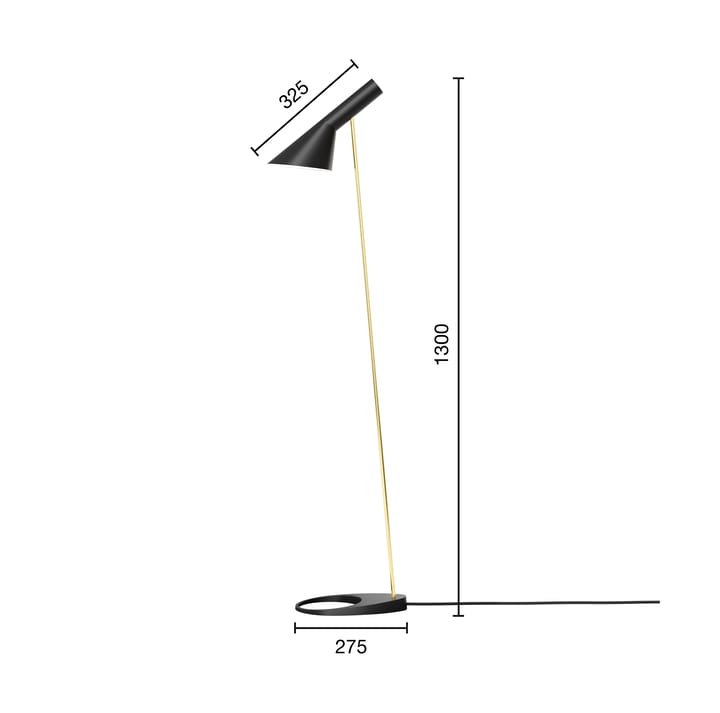 AJ Stehleuchte, Brass-black Louis Poulsen