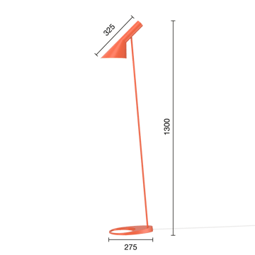AJ Stehleuchte - Electric orange - Louis Poulsen