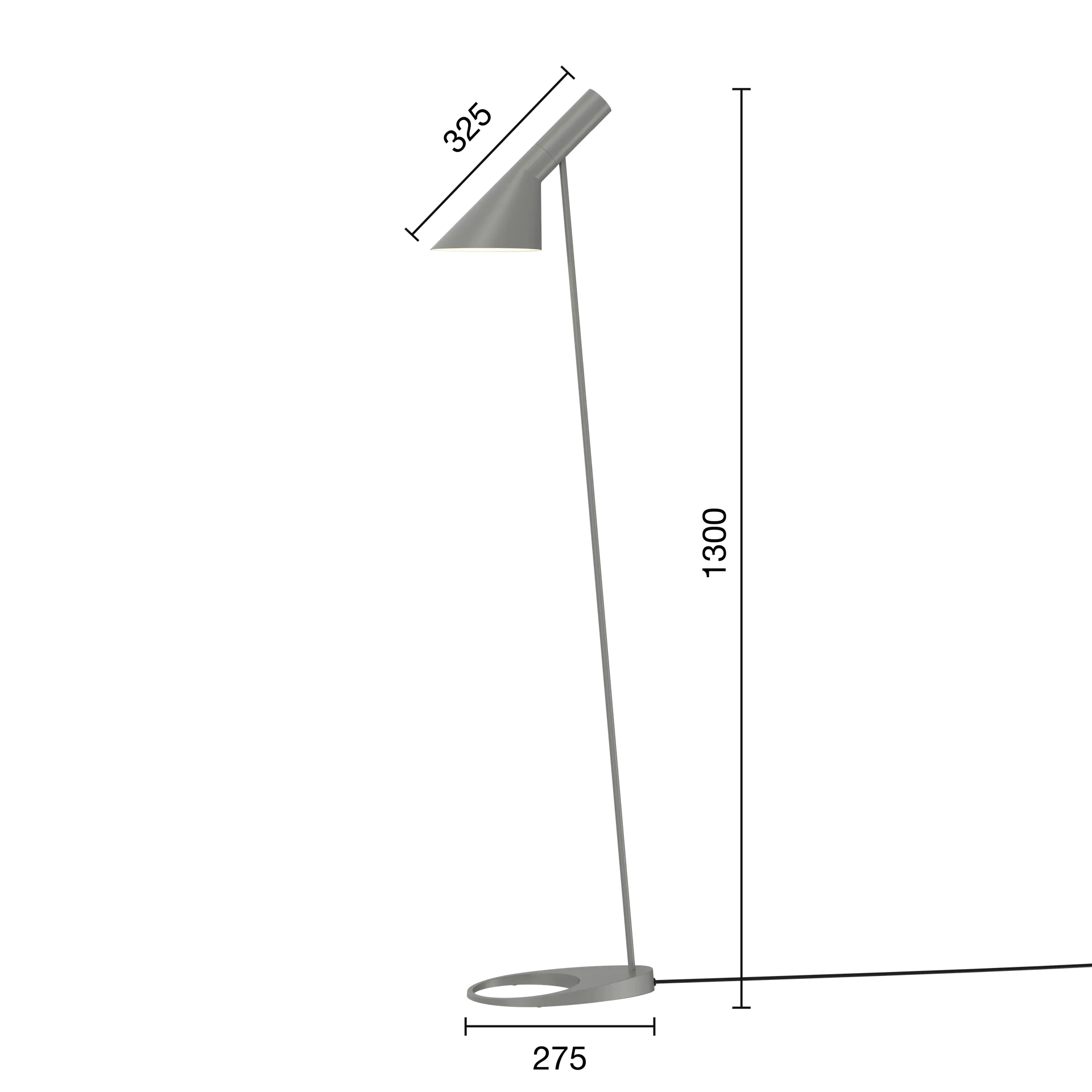 AJ Stehleuchte, Warm grey Louis Poulsen