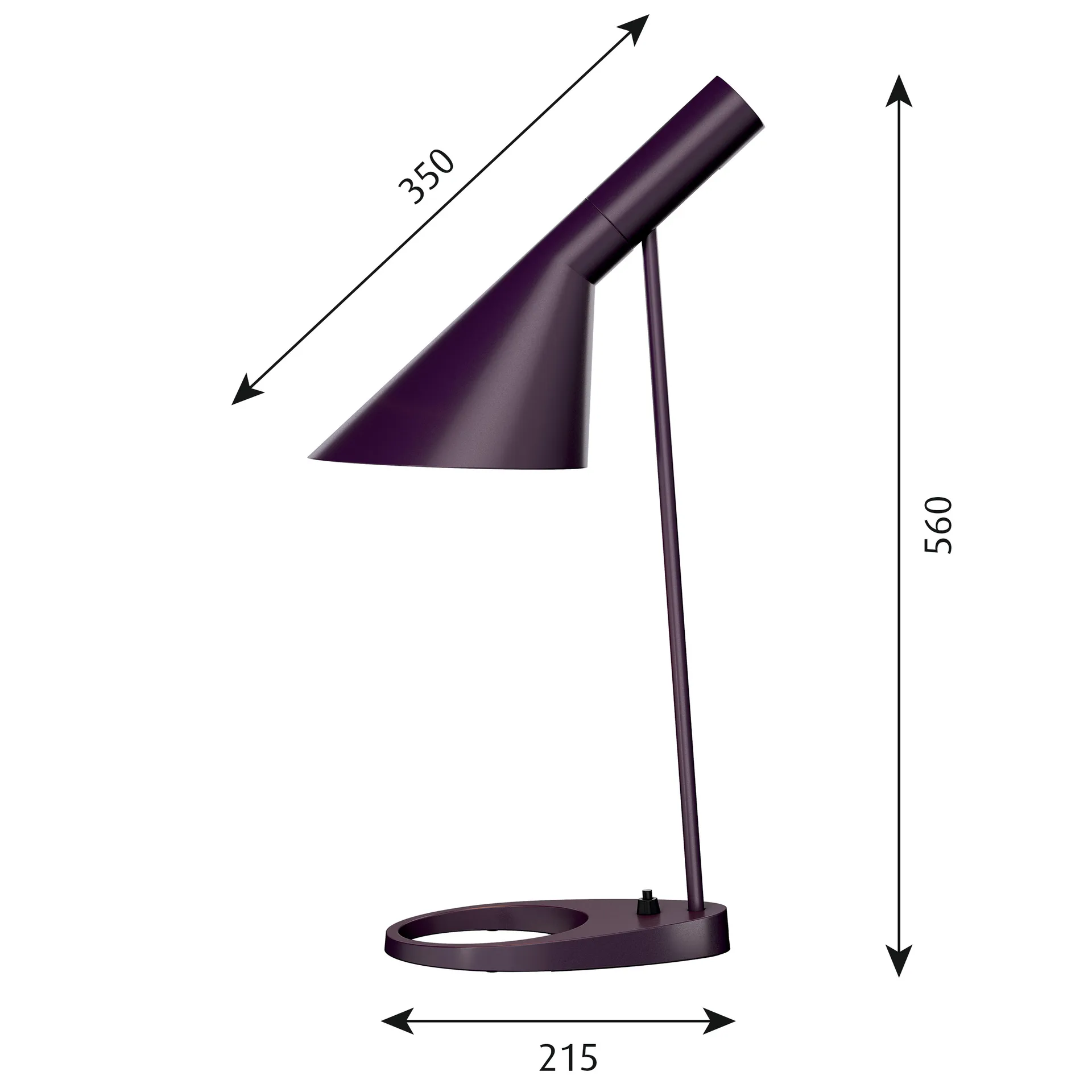 AJ Tischleuchte, Aubergine Louis Poulsen
