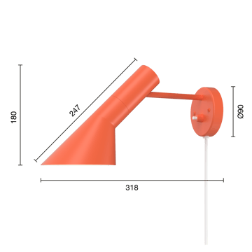 AJ Wandleuchte - Electric orange - Louis Poulsen