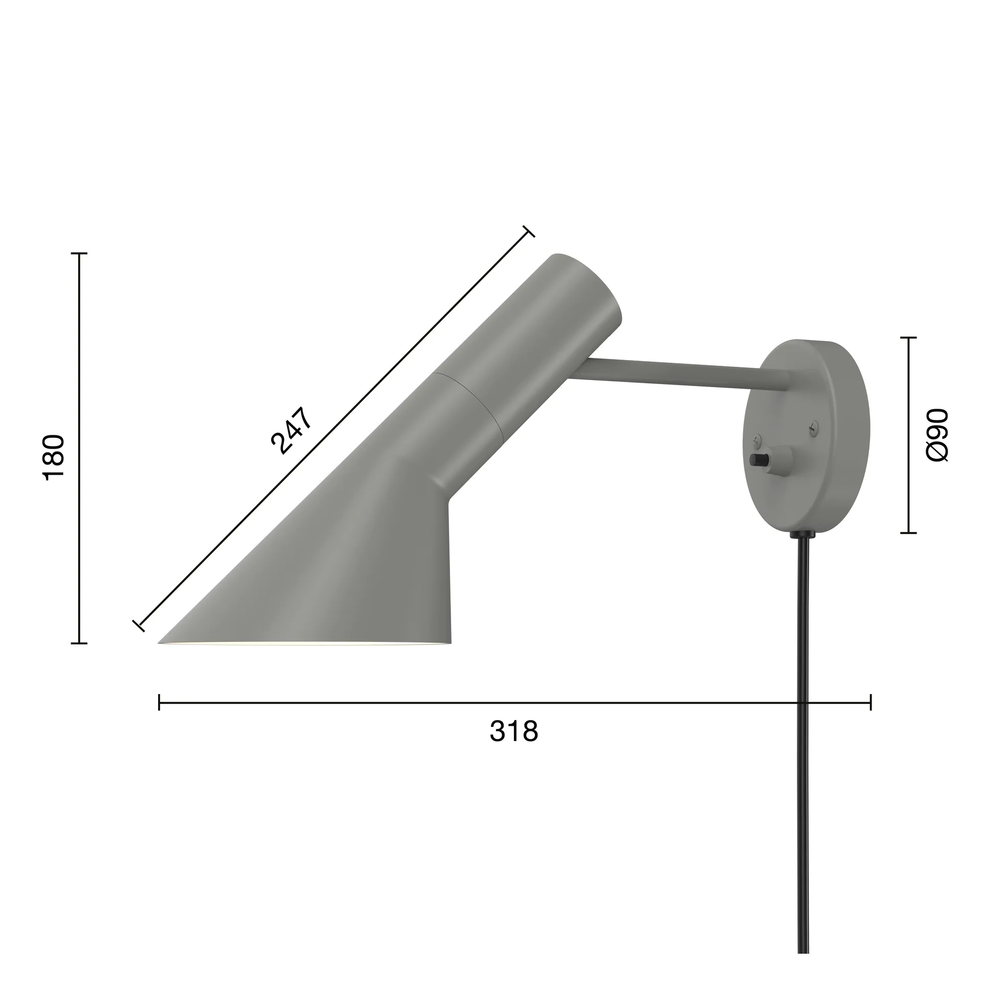 AJ Wandleuchte, Warm grey Louis Poulsen