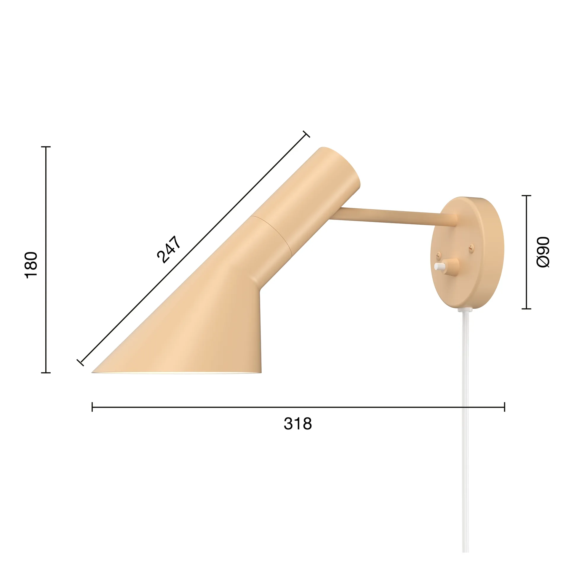 AJ Wandleuchte, Warm sand Louis Poulsen