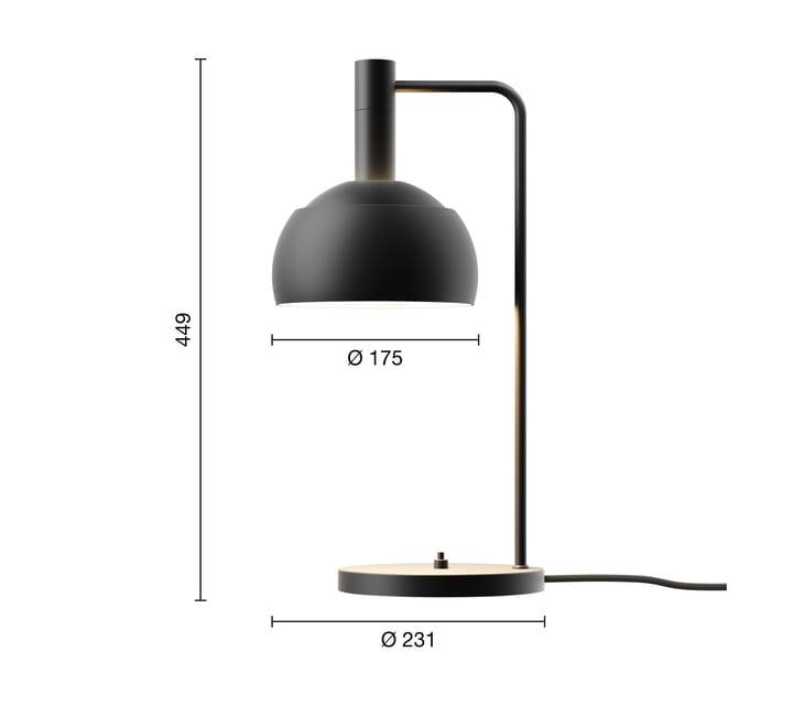 FJ Elements Tischleuchte Ø17,5 cm, Black Louis Poulsen