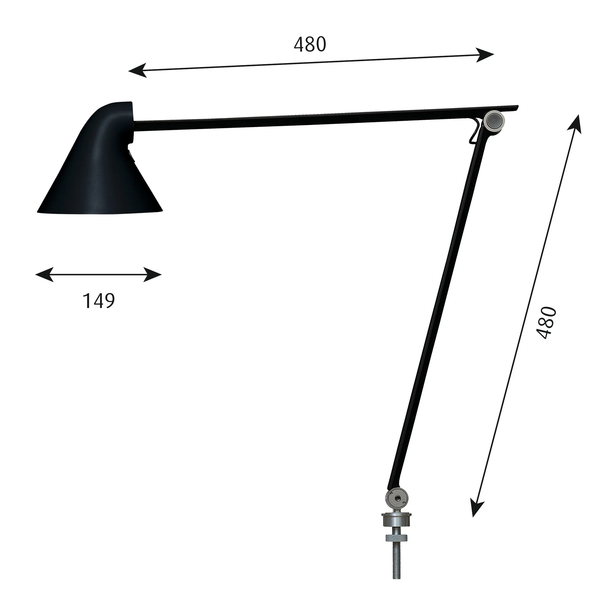 NJP Tischleuchte PIN Ø10mm, Schwarz Louis Poulsen