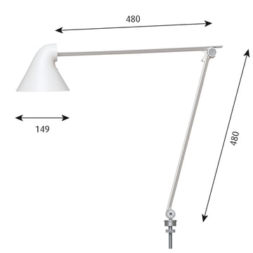 NJP Tischleuchte PIN Ø10mm - Weiß - Louis Poulsen