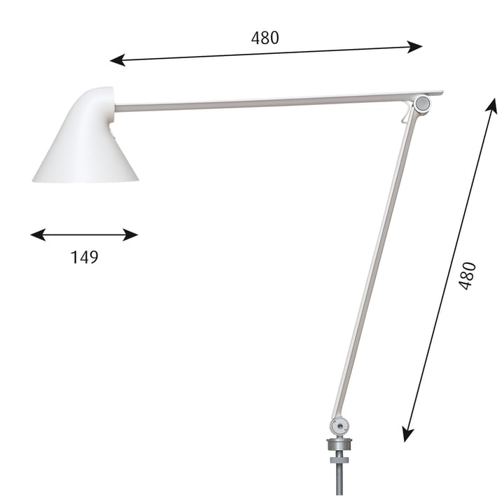 NJP Tischleuchte PIN Ø10mm - Weiß - Louis Poulsen