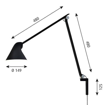 NJP Wandleuchte langer Arm - Schwarz - Louis Poulsen