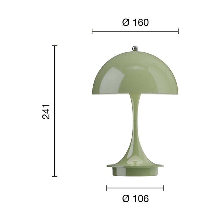 Panthella 160 Portable Tischleuchte, Green Louis Poulsen