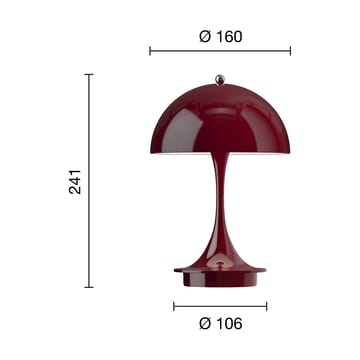 Panthella 160 Portable Tischleuchte - Opaque burgundy - Louis Poulsen
