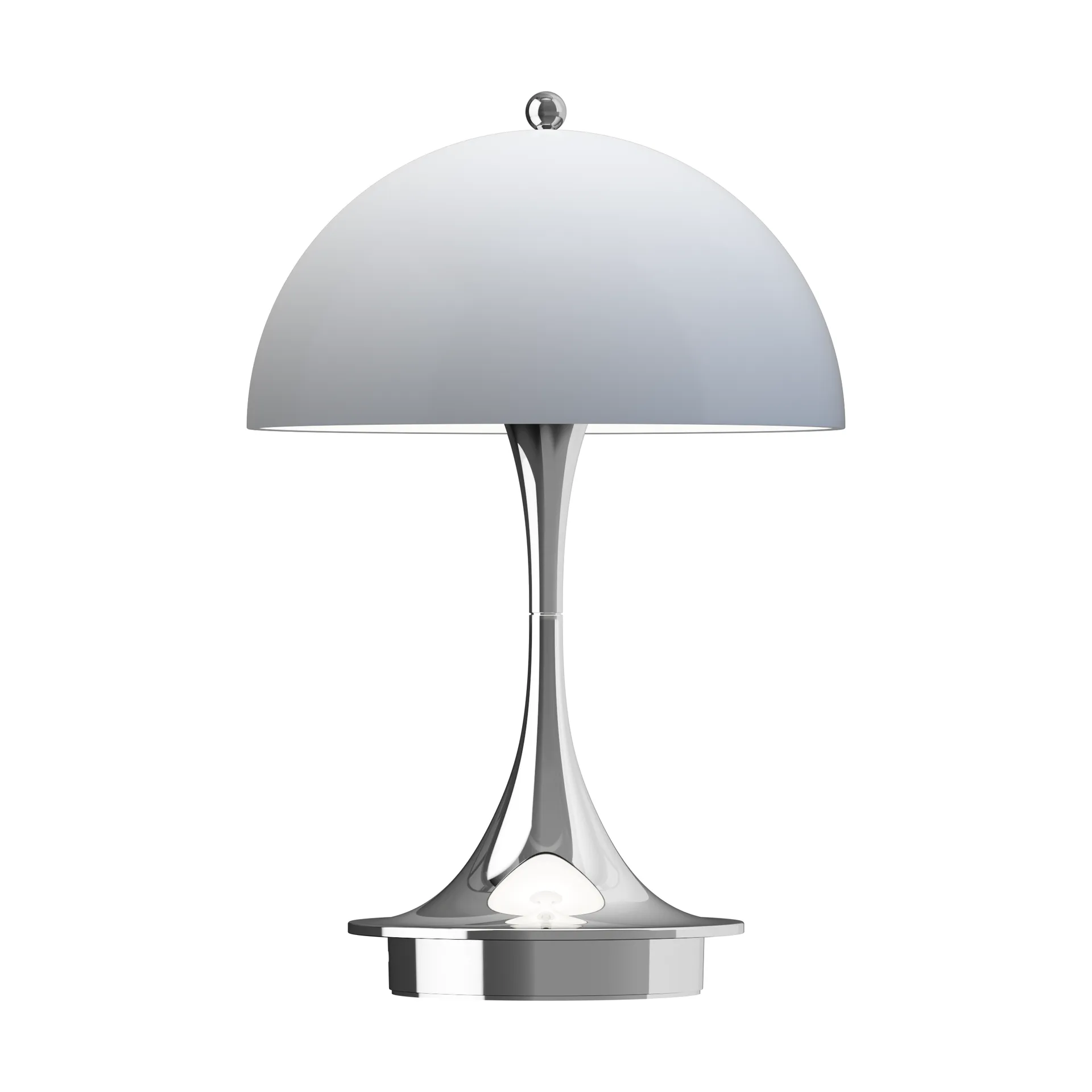 Panthella 160 Portable v3 Tischleuchte, Chrome opal bluegrey Louis Poulsen