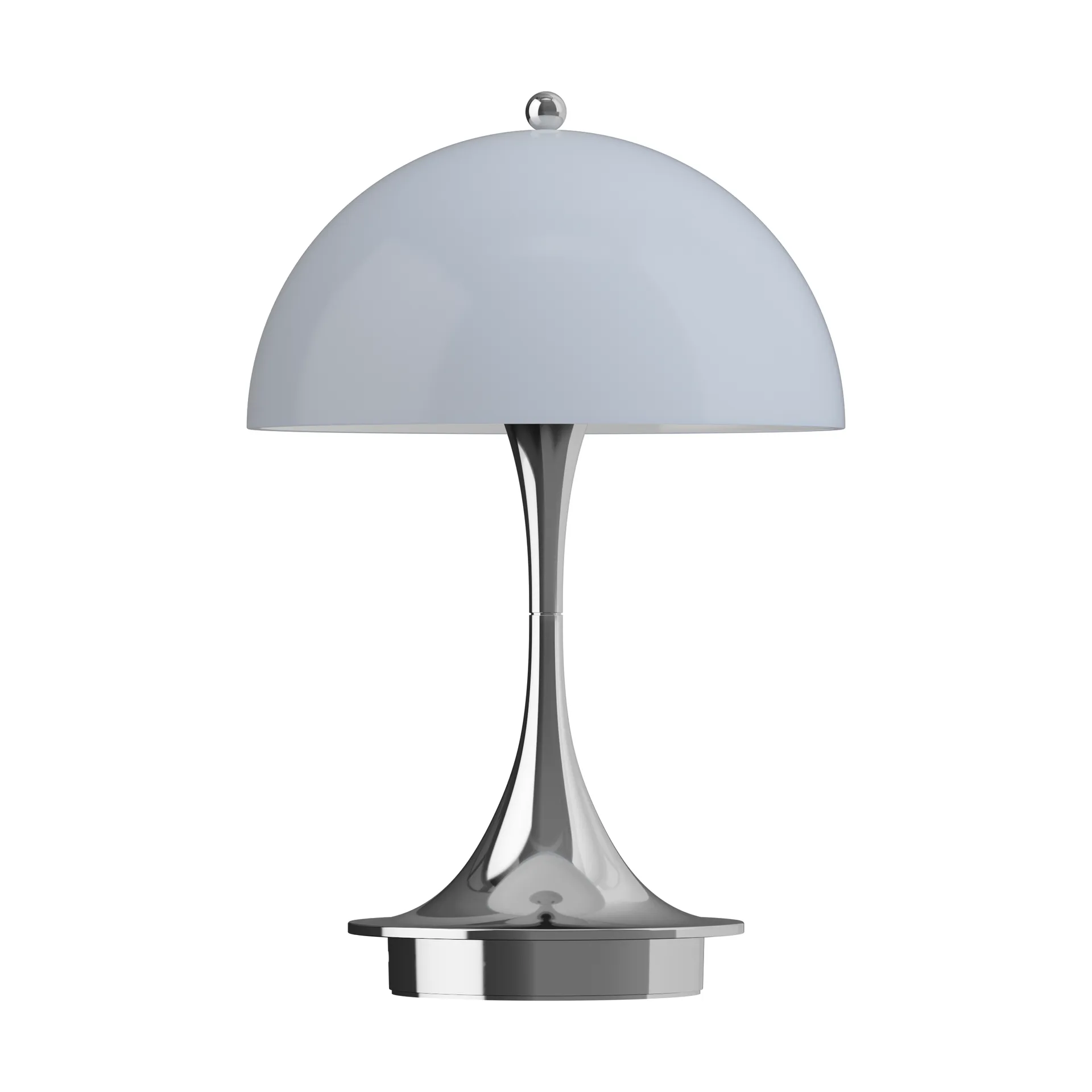 Panthella 160 Portable v3 Tischleuchte, Chrome opal bluegrey Louis Poulsen