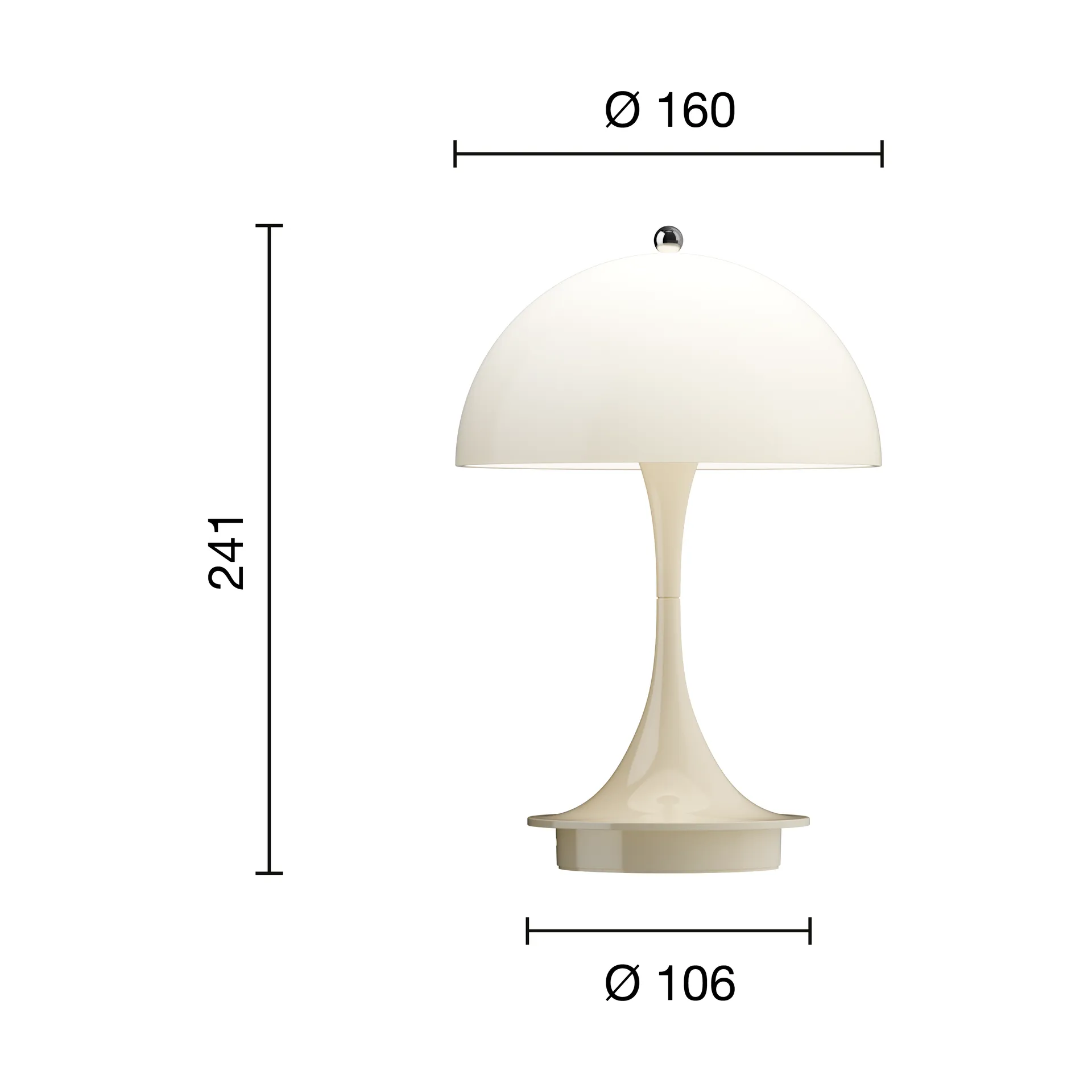 Panthella 160 Portable v3 Tischleuchte, Opal beige Louis Poulsen