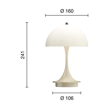 Panthella 160 Portable v3 Tischleuchte - Opal beige - Louis Poulsen