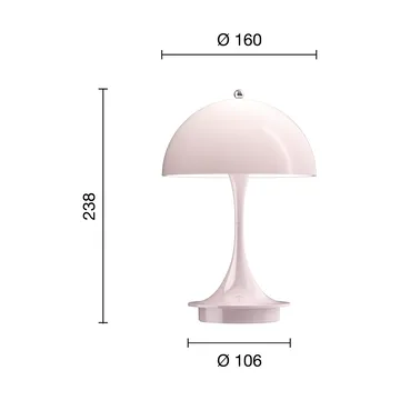 Panthella 160 Portable v3 Tischleuchte - Opal pale rose - Louis Poulsen