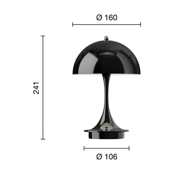 Panthella 160 Portable v3 Tischleuchte - Opaque black - Louis Poulsen