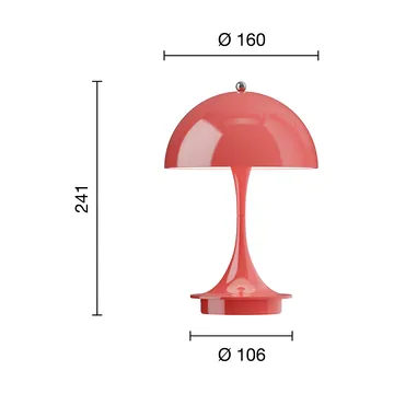 Panthella 160 Portable v3 Tischleuchte - Opaque coral - Louis Poulsen