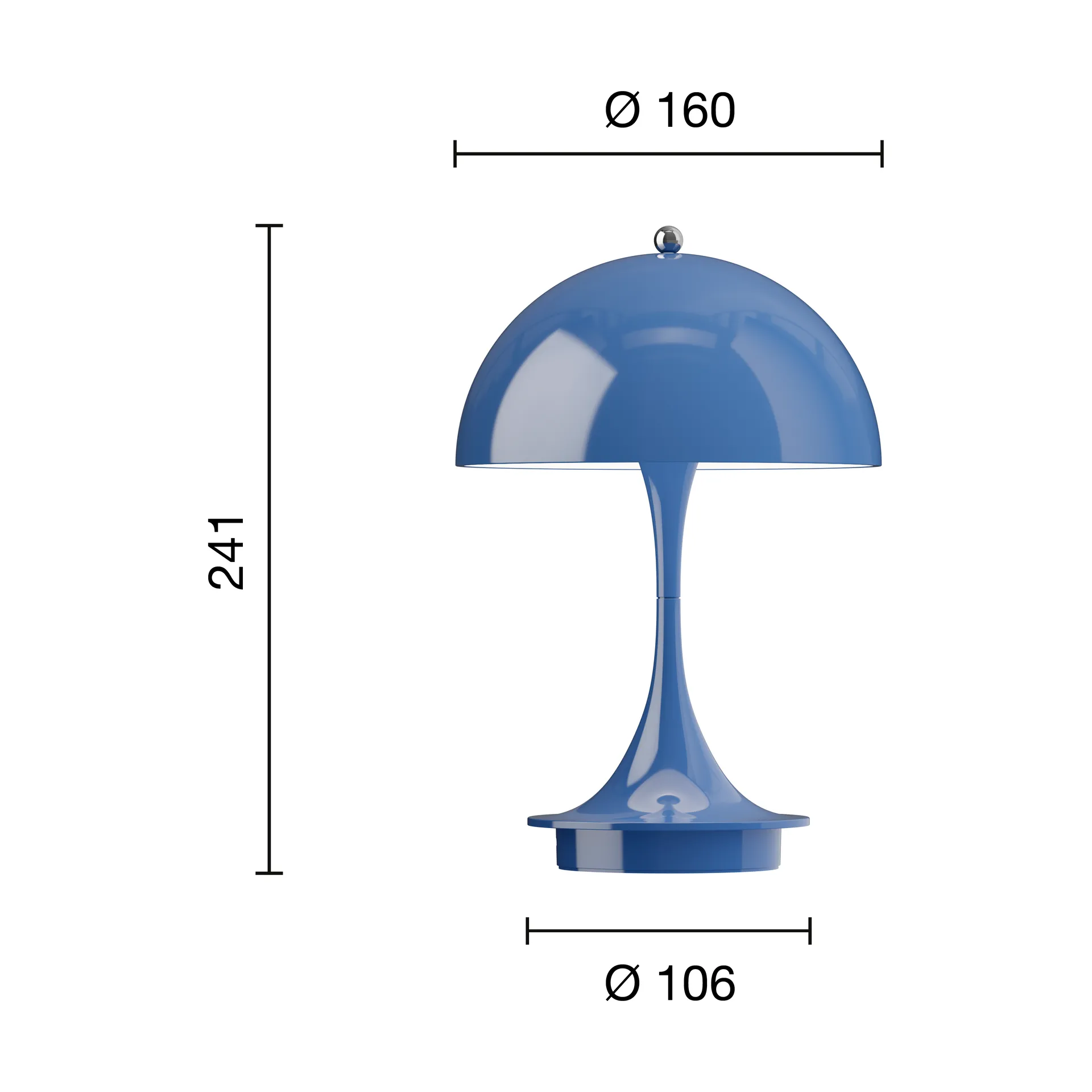 Panthella 160 Portable v3 Tischleuchte, Opaque indigo Louis Poulsen