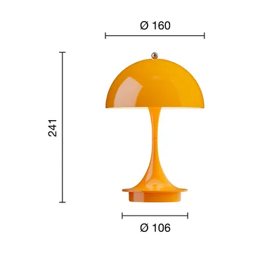Panthella 160 Portable v3 Tischleuchte - Opaque orange - Louis Poulsen