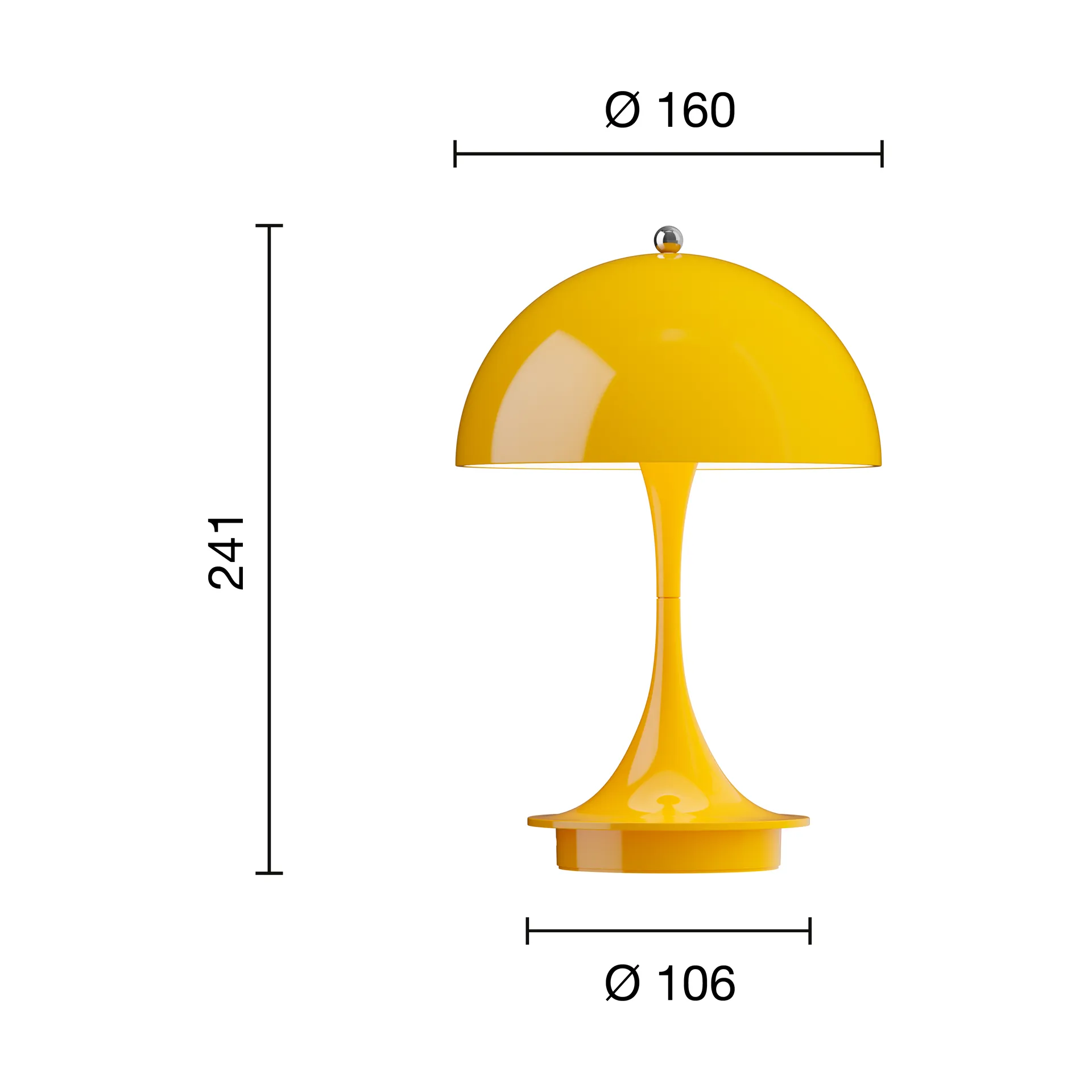 Panthella 160 Portable v3 Tischleuchte, Opaque yellow Louis Poulsen