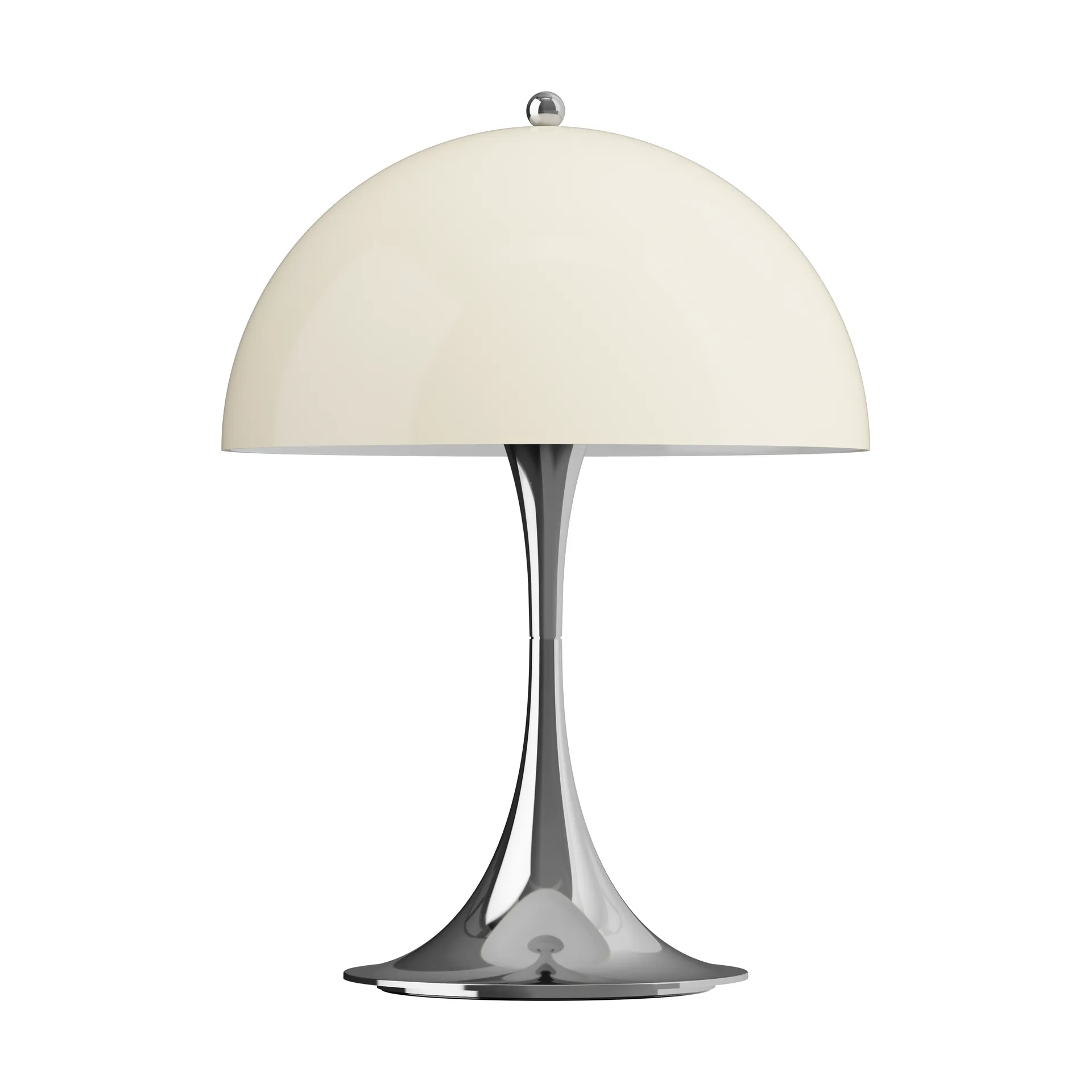 Panthella 250 portabel Tischleuchte, Chrome opal beige Louis Poulsen