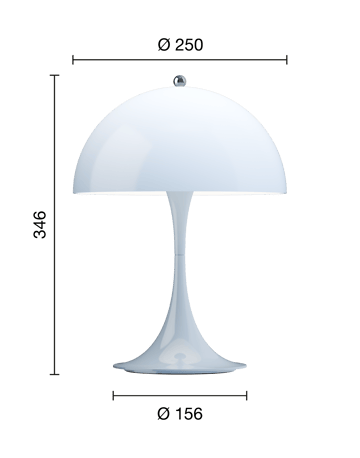 Panthella 250 portabel Tischleuchte - Opal pale blue - Louis Poulsen