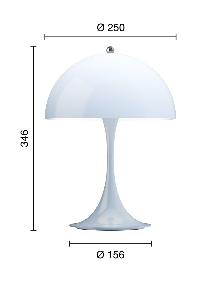 Panthella 250 portabel Tischleuchte, Opal pale blue Louis Poulsen