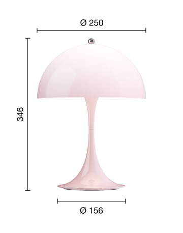 Panthella 250 portabel Tischleuchte - Opal pale rose - Louis Poulsen