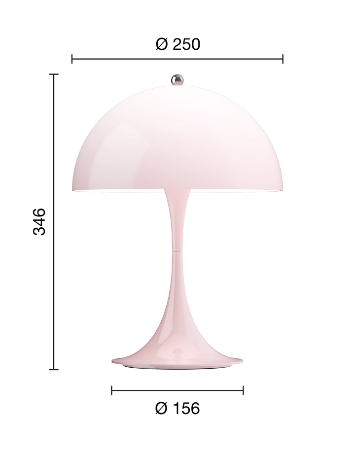 Panthella 250 portabel Tischleuchte, Opal pale rose Louis Poulsen