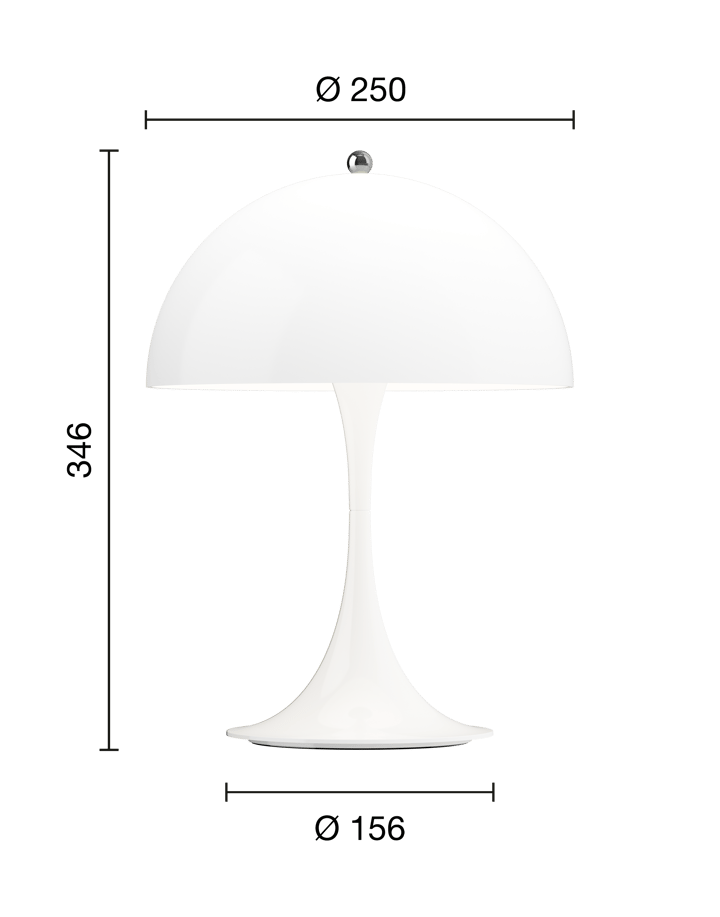 Panthella 250 portabel Tischleuchte, Opal white Louis Poulsen