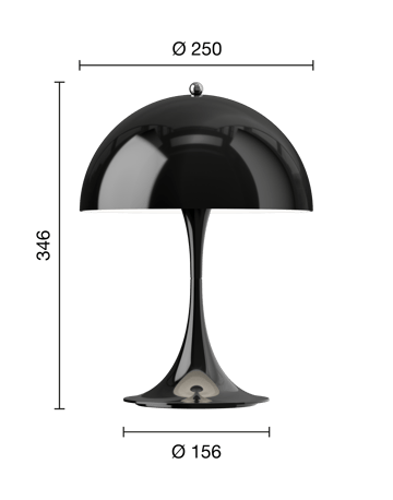 Panthella 250 portabel Tischleuchte - Opaque black - Louis Poulsen
