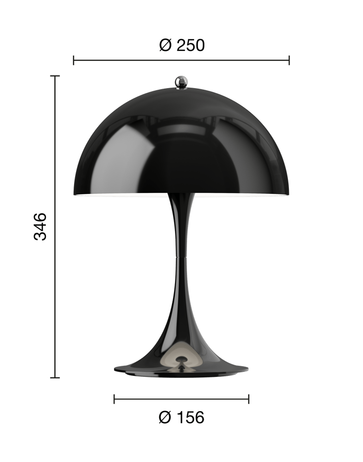 Panthella 250 portabel Tischleuchte, Opaque black Louis Poulsen