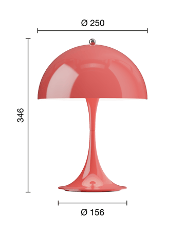 Panthella 250 portabel Tischleuchte - Opaque coral - Louis Poulsen