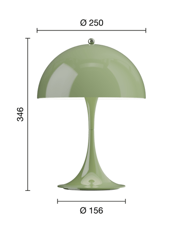 Panthella 250 portabel Tischleuchte - Opaque moss green - Louis Poulsen