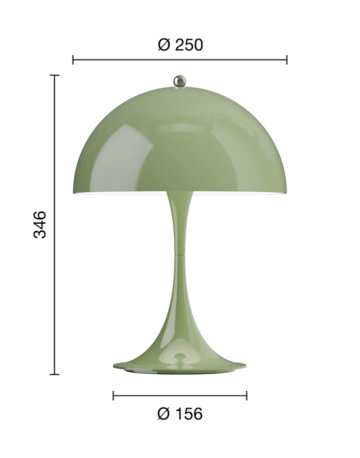 Panthella 250 portabel Tischleuchte, Opaque moss green Louis Poulsen