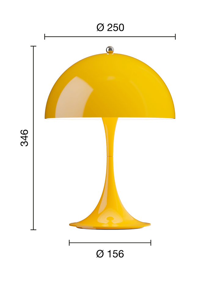 Panthella 250 portabel Tischleuchte, Opaque yellow Louis Poulsen