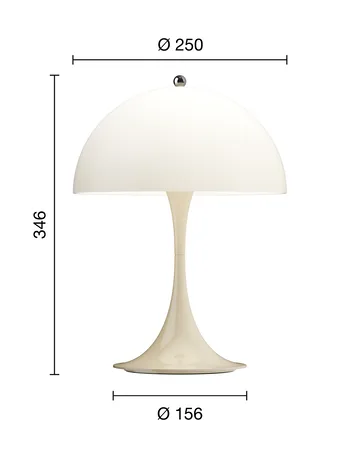 Panthella 250 portabel Tischleuchte V3 - Opal beige - Louis Poulsen