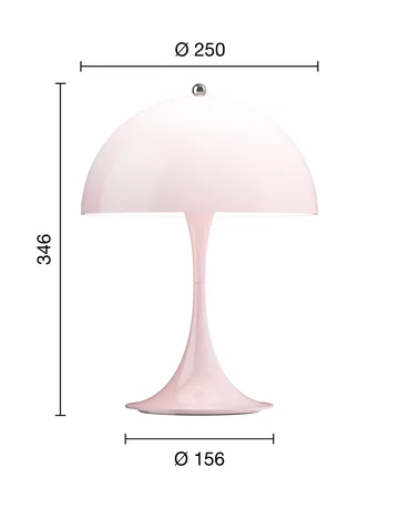 Panthella 250 portabel Tischleuchte V3 - Opal pale rose - Louis Poulsen