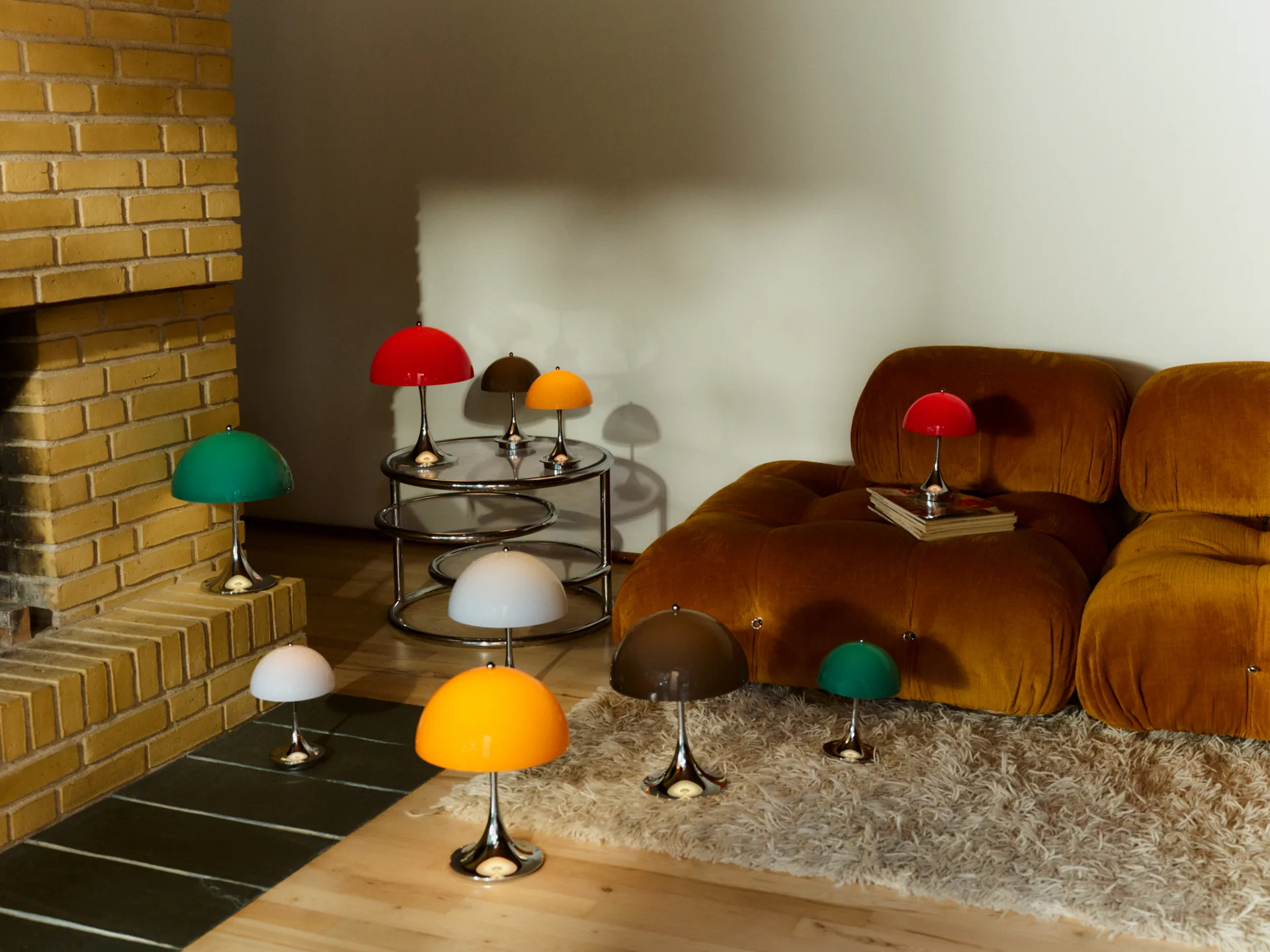 Panthella 250 portabel Tischleuchte V3, Original Opal Brown Louis Poulsen