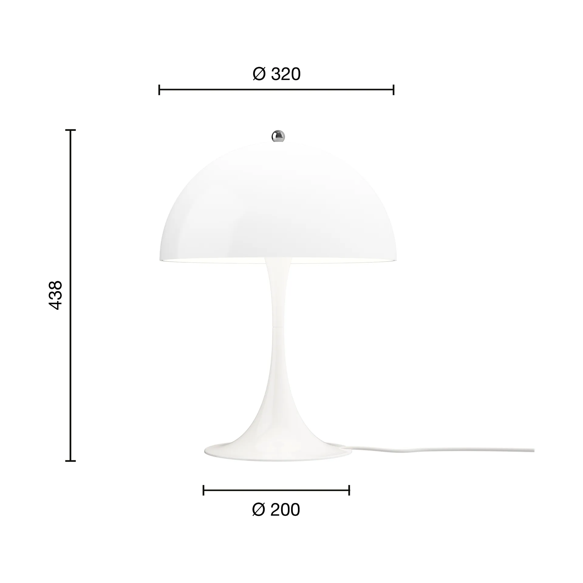 Panthella 320 Tischleuchte, Opal white Louis Poulsen
