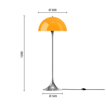 Panthella 500 Stehleuchte - Original Opal Orange - Louis Poulsen